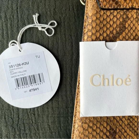 Authentic Chloe medium “Faye” Python Handbag - Picture 12 of 12